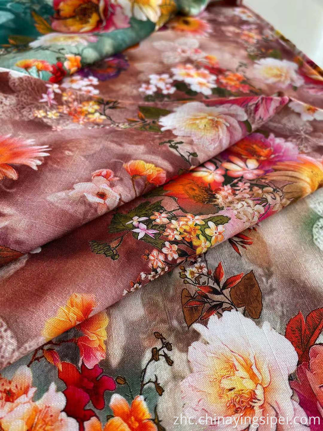 新面料Shaoxing Textile Stock 100%人造丝/粘胶编织面料人造丝poplin Digital Printing For衬衫连衣裙